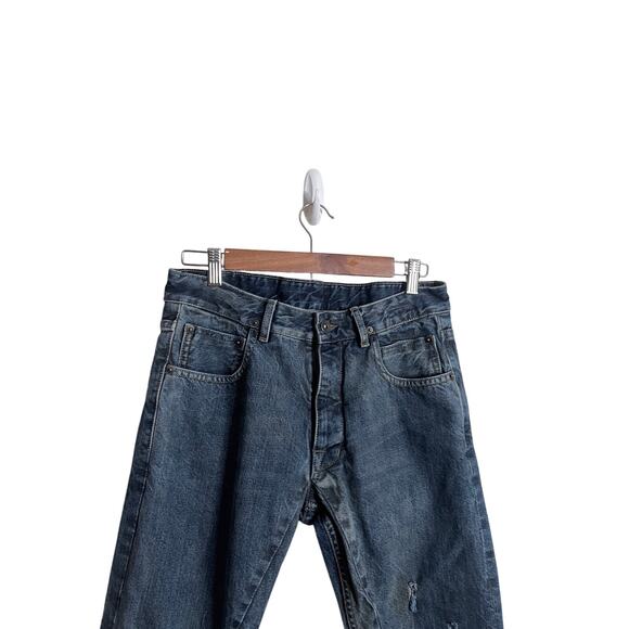 Rick Owens DRKSHDW Blue  Detroit Cut Slim Fit Denim Jeans Mens Size 30 (FLAWED) - Picture 12 of 14